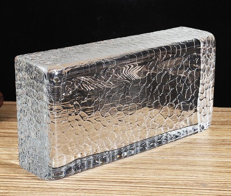 4 Inch 2 Inch Crystal Glass Block Kitchen Fused Hot Fused Clear Gentle Wavy Decorative